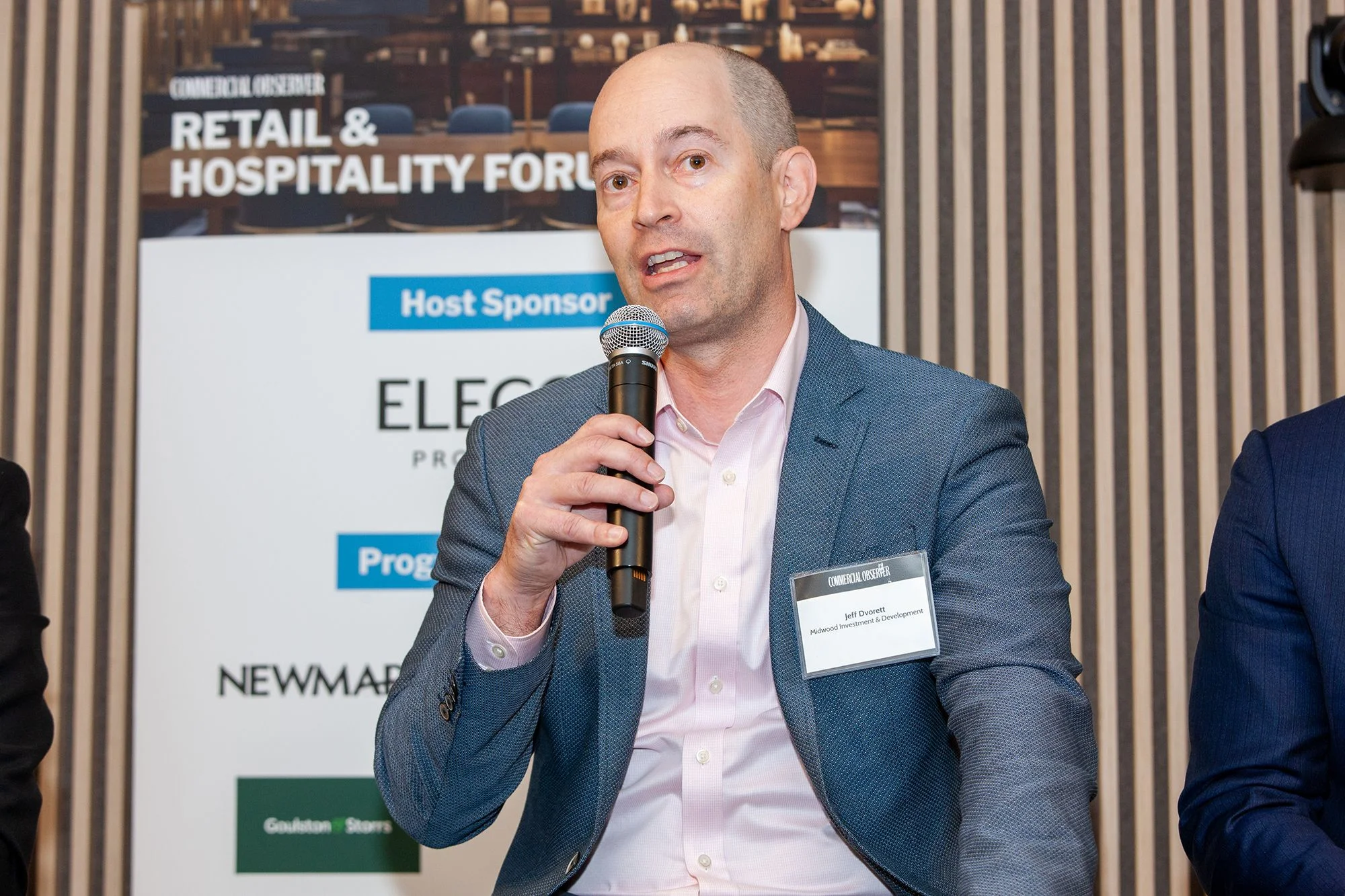 Jeff Dvorett speaks on a panel at Commercial Observer's Retail and Hospitality Forum.