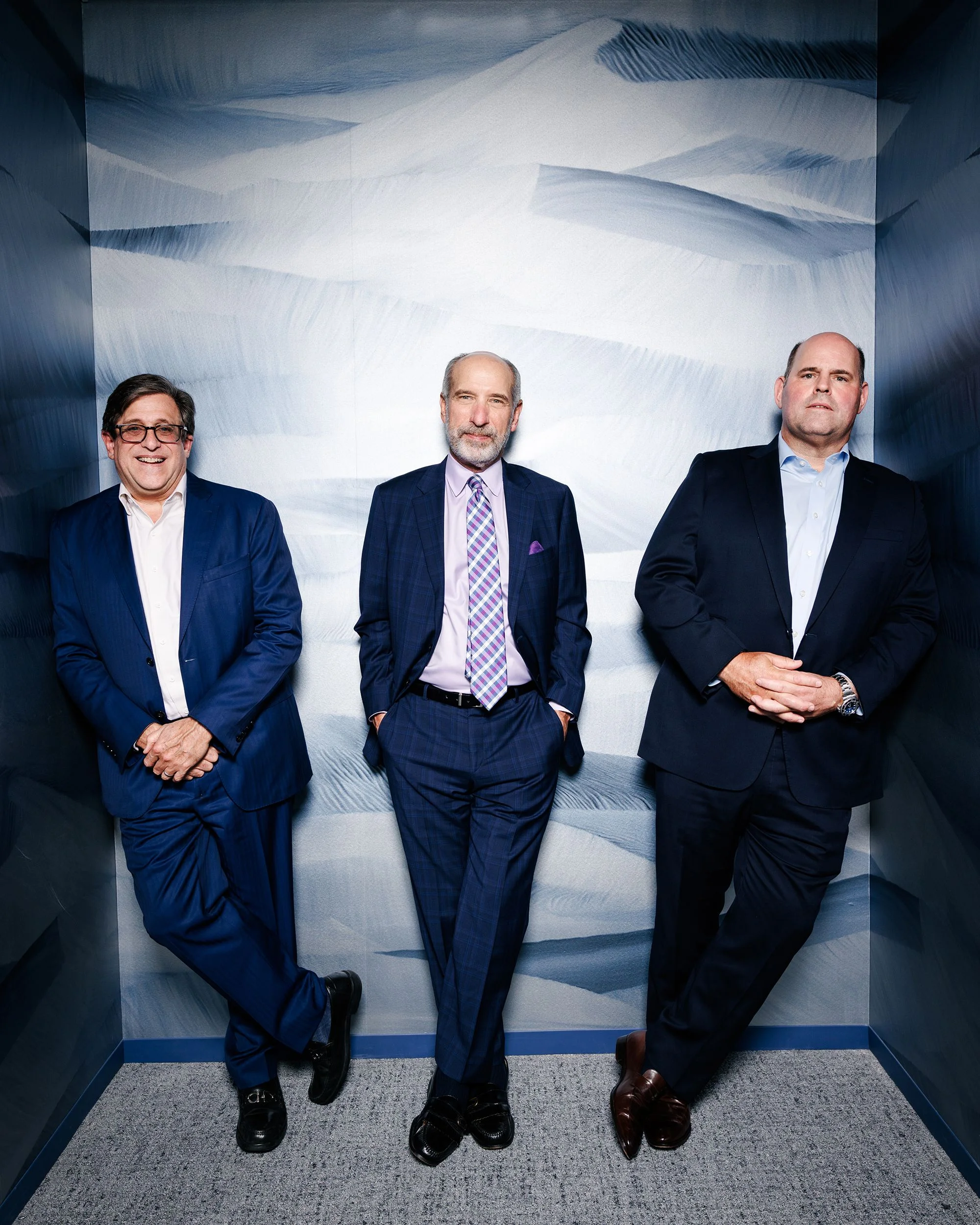 Williams Equity Principals Robert B. Getreu (from left), Andrew H. Roos (center) and Michael T. Cohen at the firm's office in Midtown Manhattan.